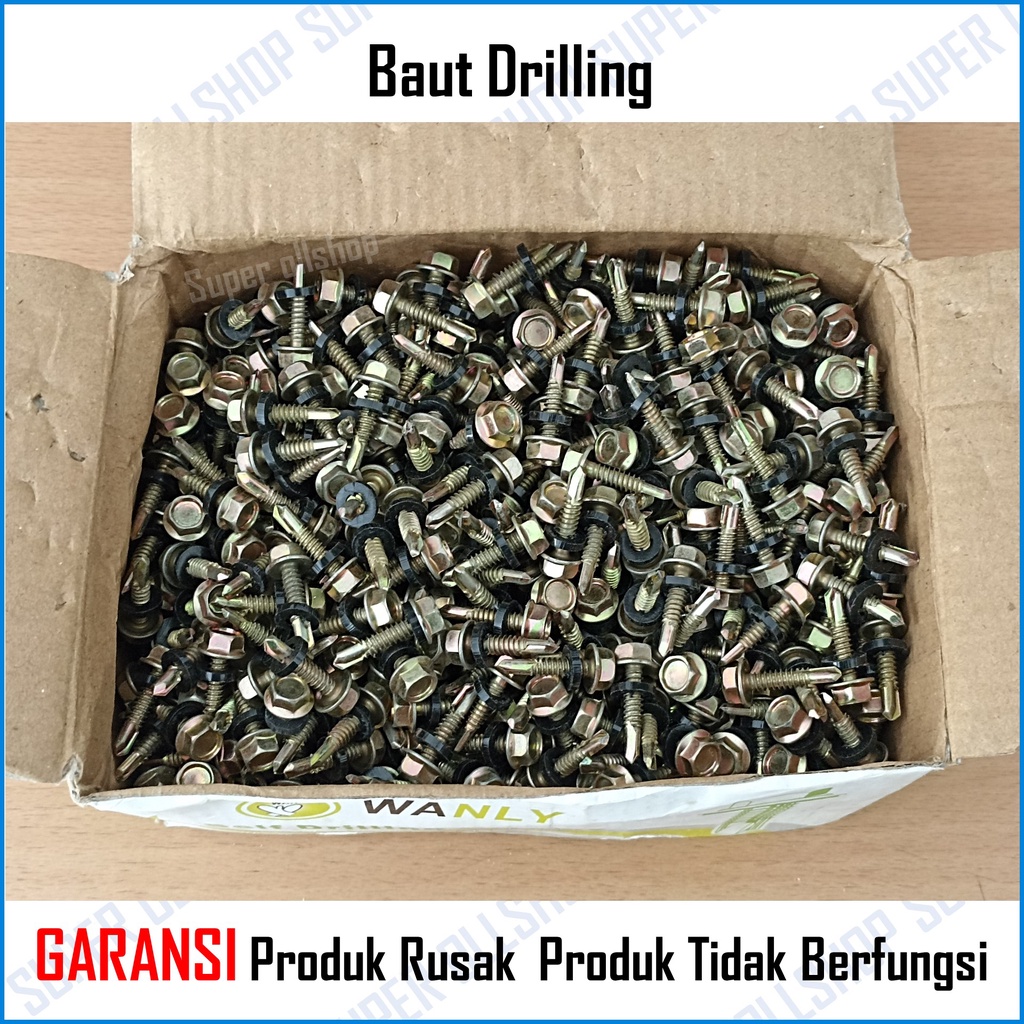 Sekrup Roofing Kuning 12X20 2 Cm / Baut Baja Ringan Drilling 12X30 3 Cm / Baut Skrup Driling 12X25 2.5 Cm 12X40 4 Cm Murah