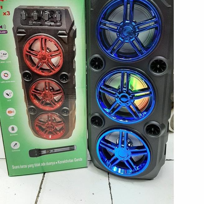 ☚ COD SPEAKER BLUETOOTH KARAOKE 3 TINGKAT SX-Y3006 BONUS MICROPHONE X-BASS//SPEAKER X-BASS SX-3006 B