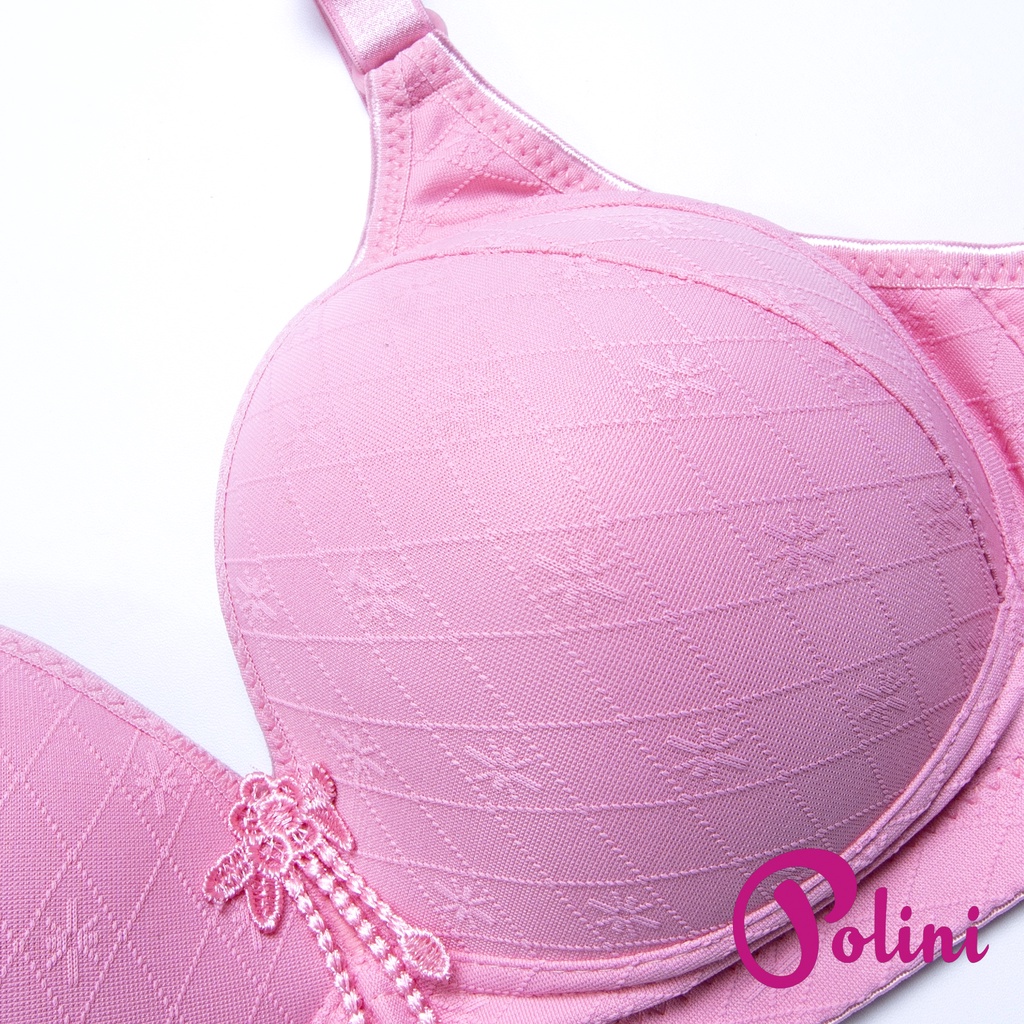 BEE - BH Bra Motif Garis Push Up Style Pakaian Dalam Wanita Cup Besar POLINI G613