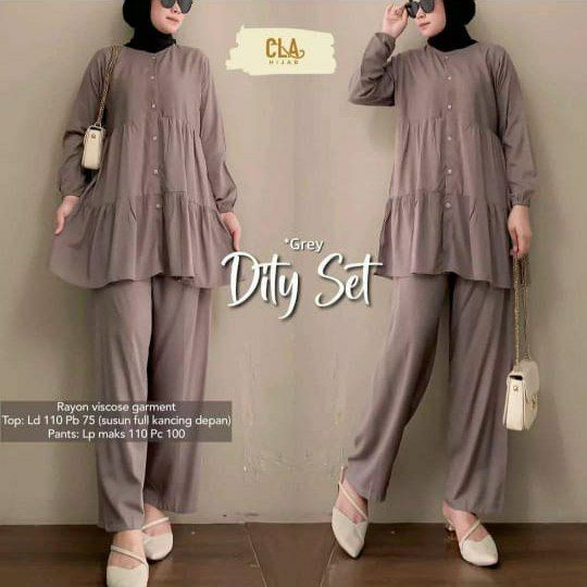 ONE SET TUNIK DITY Rayon Tebal / Tunik Murah / Setelan Wanita Terbaru