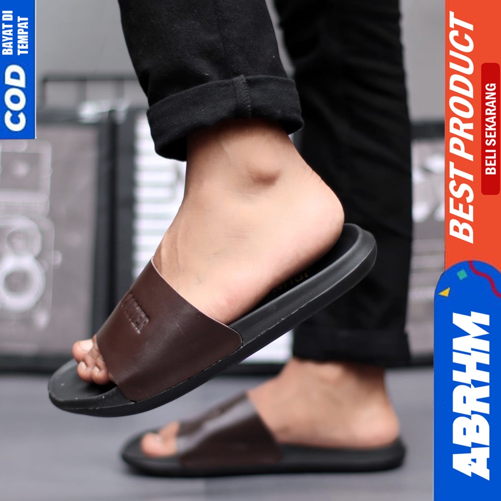 Sandal Slide Pria Casual Sendal Selop Pria Ringan Distro Abrhm KAGI