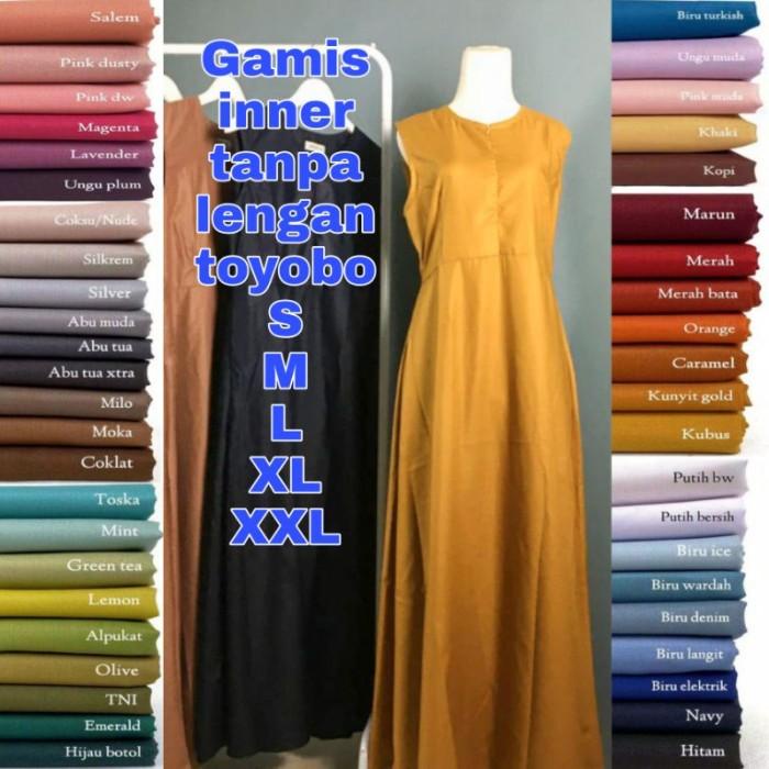 Gamis inner katun toyobo tanpa lengan S M L XL XXL