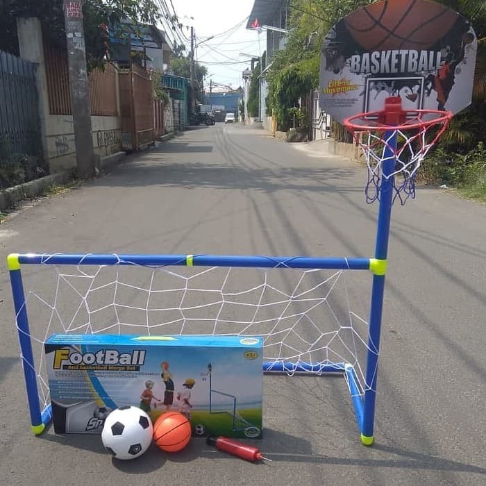 Terlaris Football And Basketball Merge Set 2 In 1 Gawang Bola