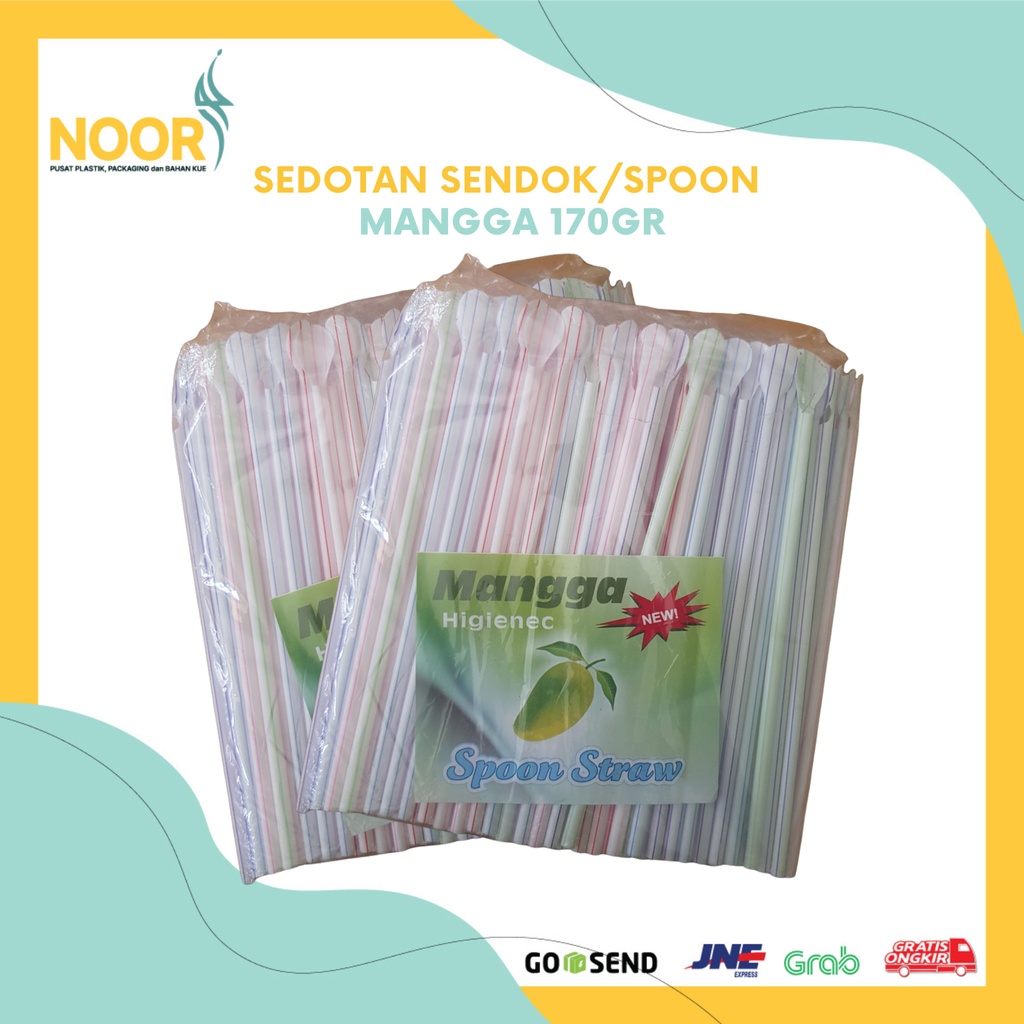 Sedotan Sendok Plastik Spoon Straw isi 100pcs