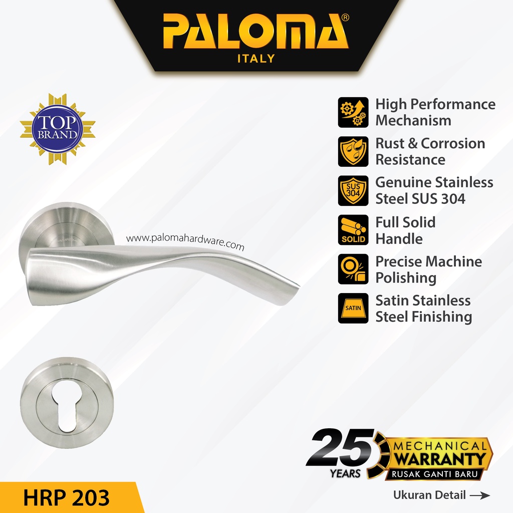 PALOMA HRP 203 Handle Pintu Roses Solid Stainless Lever Gagang Door