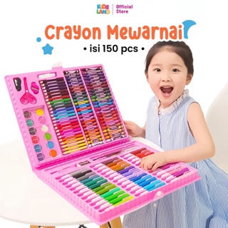Krayon Anak Set Koper 150 in 1 Crayon Full Alat Melukis Mewarnai Set KIDS LAND