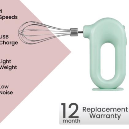 ❊ Solo River New Style Hand Mixer Wireless Blender Pengocok Telur Elektrik ۞