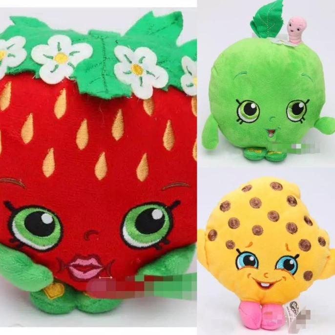 Boneka shopkins original plush apel strawberry biskuit coklat buah