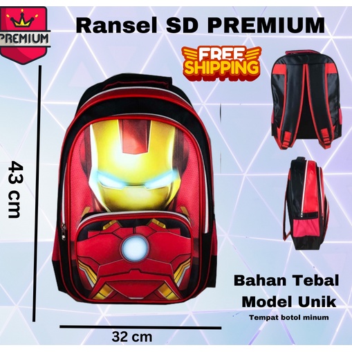 FREE ONGKIR  Tas Ransel Sekolah Anak SD KEPALA OTOT Karakter Tas Sekolah anak laki laki tas cowo IMP