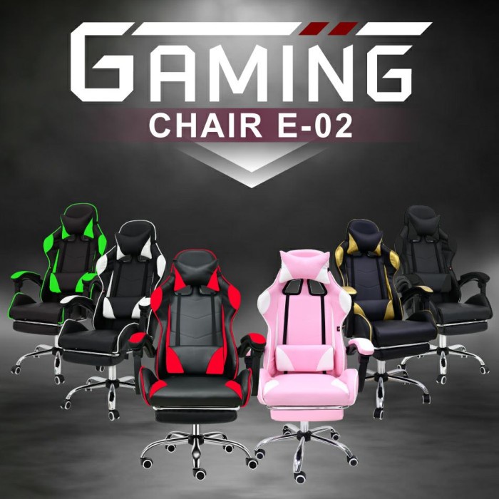 Kursi Bg Sport Kursi Gaming Model E-02 Black Lounge