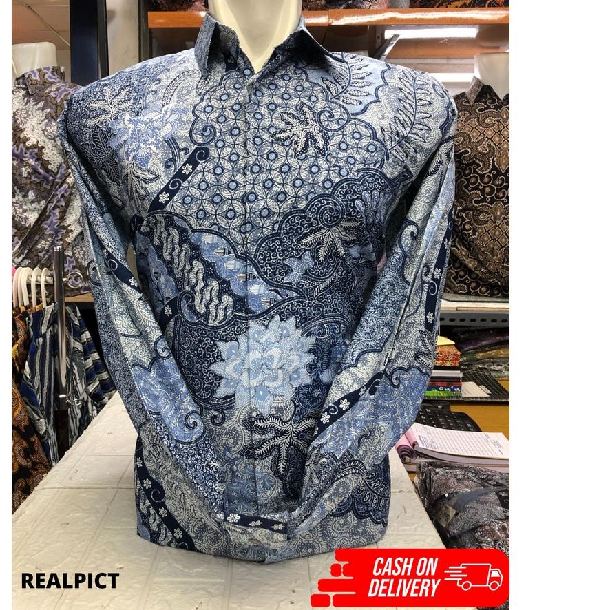 ✱ KEMEJA BATIK PRIA Biru Langit/salem RegulleR [COD] ☄