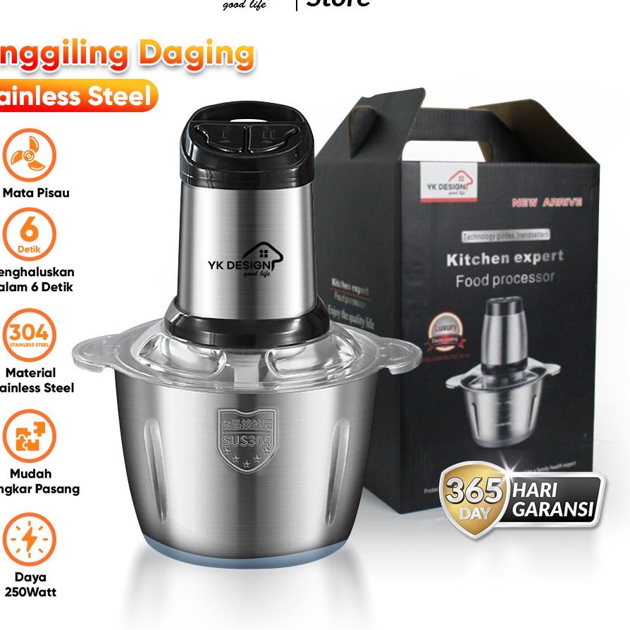 ➤ YK DESIGN YK-100A01 Blender Penggiling Daging Serbaguna / Meat Grinder chopper 2L blender Chopperd