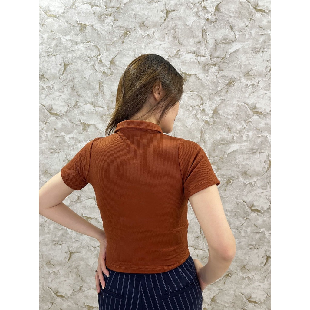 MODAVIE - SHANON CROPTOP Atasan Wanita Crop Kerah Neck