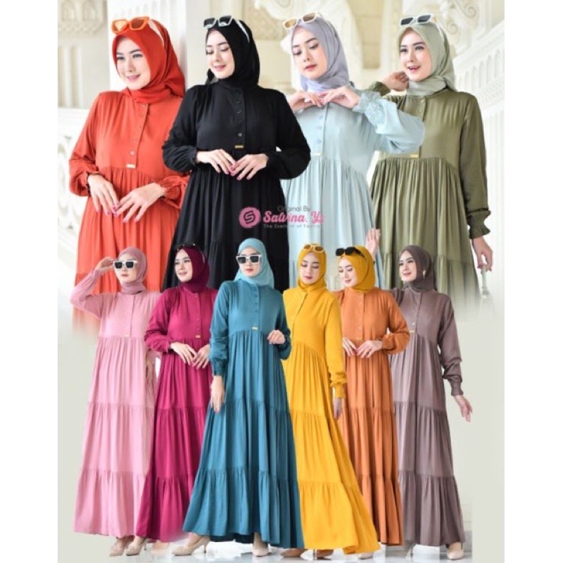 Gamis Salvina ys Bahan Rayon Tebal Gamis Polos Salvina Gamis Susun Salvina