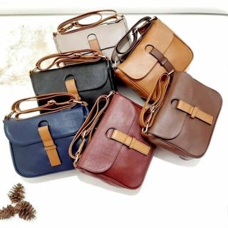 TAS KULIT ASLI WANITA TAS KULIT WANITA SLEMPANG KULIT GARUT Tas Cewek - Hitam, S