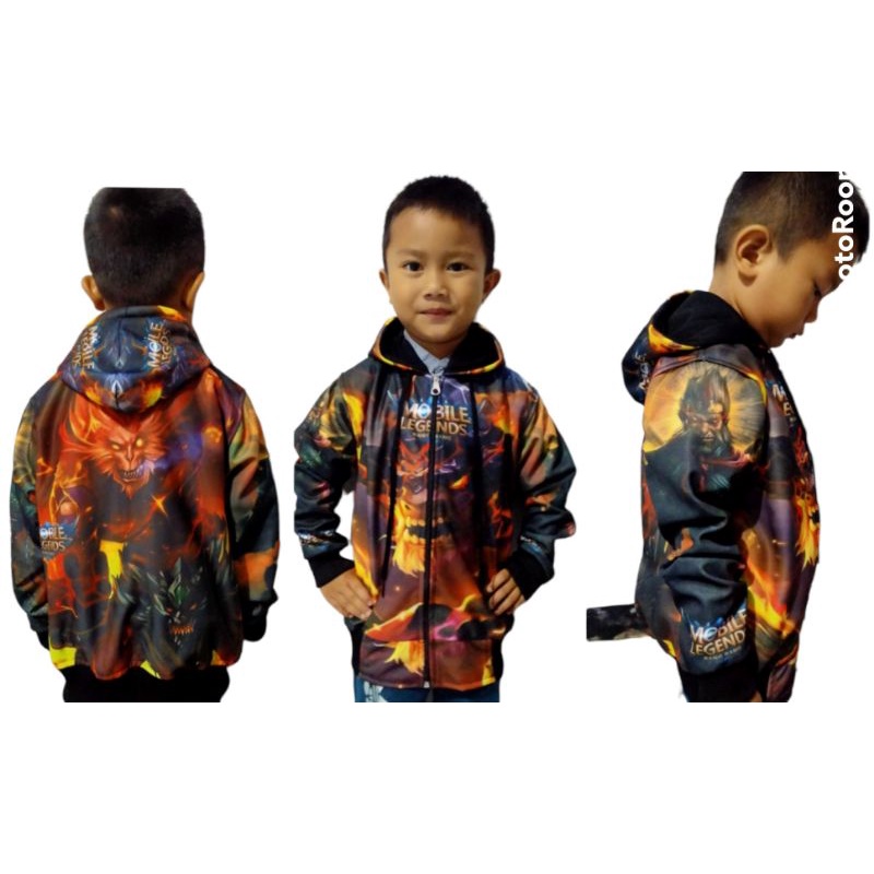 SWEATER/HOODIE ANAK FULL PRINTING MOBILE LEGENDS &amp; FREE FIRE USIA 5 - 10 TAHUN MURAH