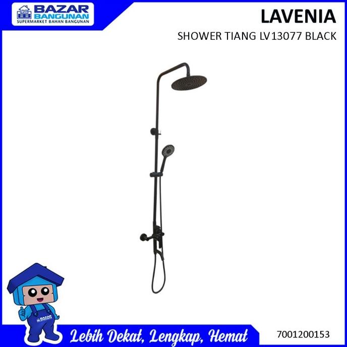 SHOWER TIANG LEVER COLUMN SET LAVENIA LV13077 LV 13077 BLACK 3 WAY