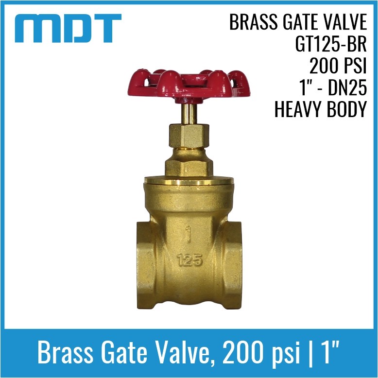 MDT | GT125-BR | Gate Valve, Brass, 1"