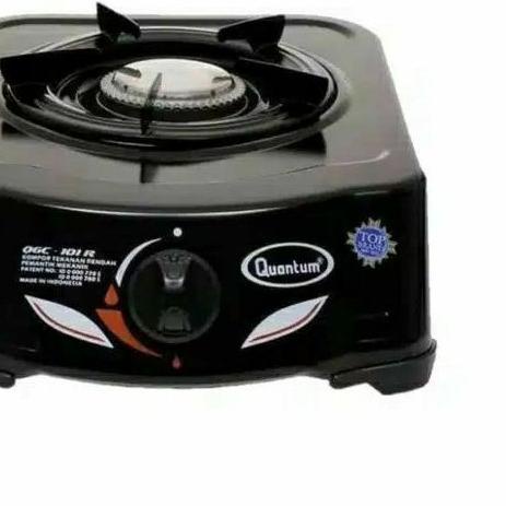 ℮ Quantum kompor  satu tungku quantum QGC 101R hitam dan putih ◌