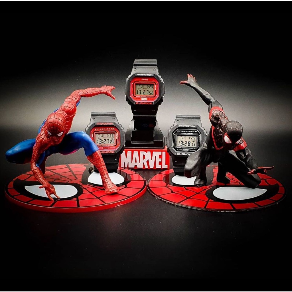 Jam Tangan Pria Anak Spider-Man G-Shock DW-5600 Series Marvel Spiderman Shock Resist Autolight