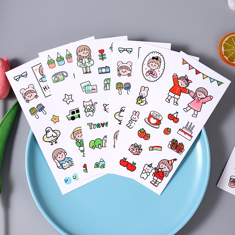 Stiker Motif Emoji Lucu Kartun Untuk Dekorasi Handphone / Diary DIY-MJD