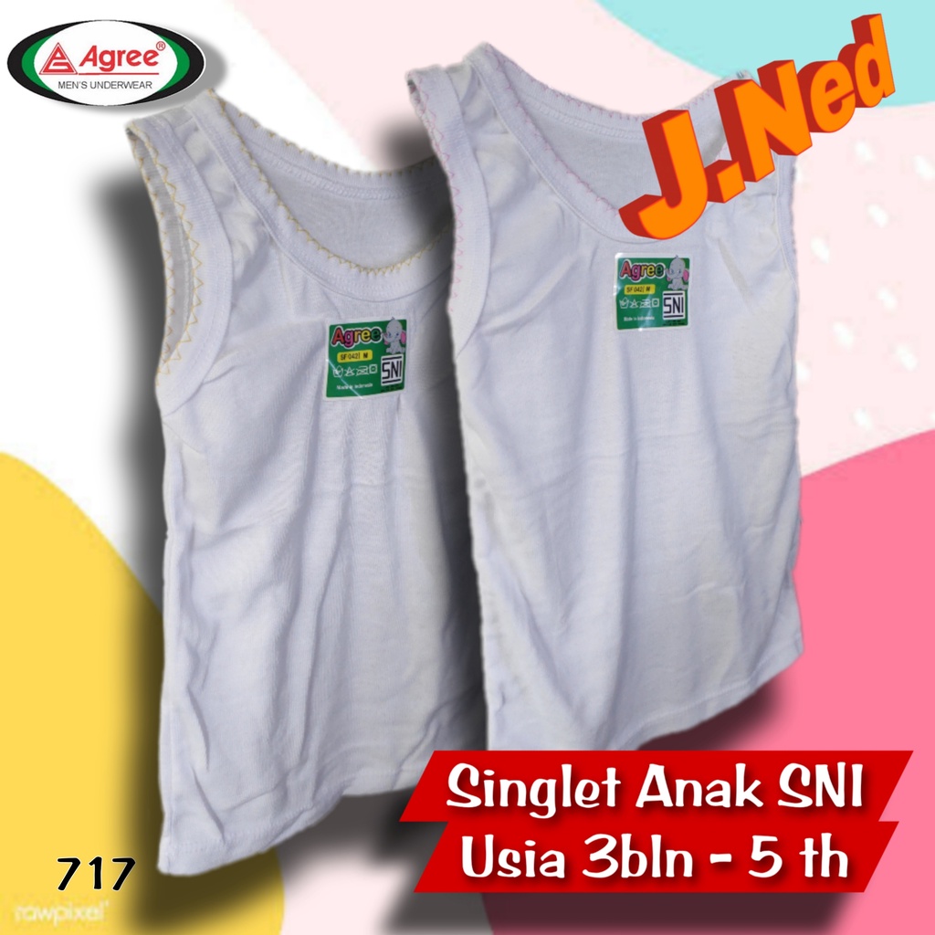 J717 SINGLET KAOS DALAM ANAK BAYI PEREMPUAN SNI AGREE USIA 3 BLN - 4 TH