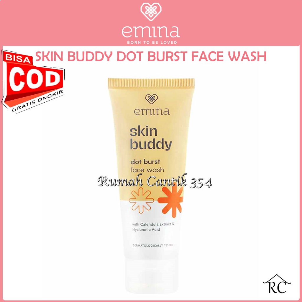 Emina Skin Buddy Dot Burst Face Wash 60 ml - Pembersih Wajah Gel Mild &amp; Hydrating RUMAH CANTIK