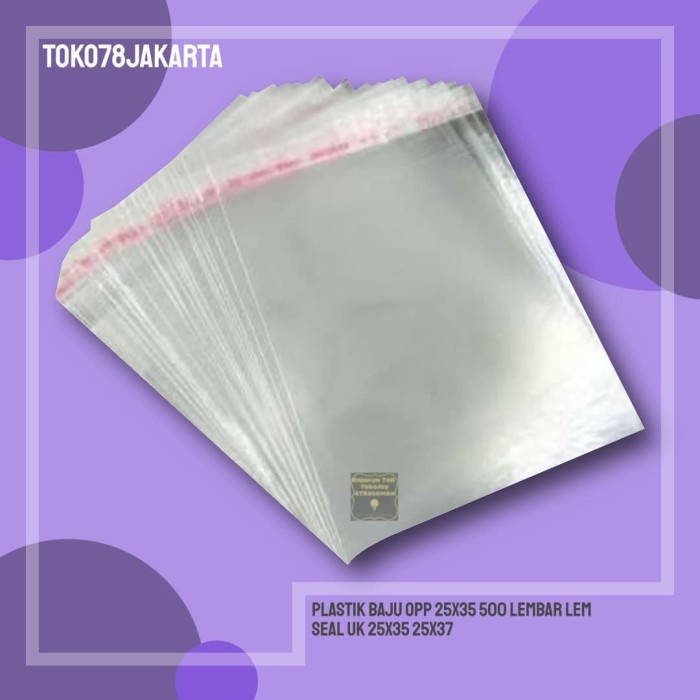 Plastik Baju OPP 25x35 500 lembar Lem / Seal uk 25x35 25x37