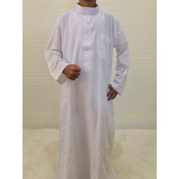 gamis anak  Baju Muslim Jubah Gamis Anak Laki PolosImpor Asli Arab saudi Merk Ajax - Putih, 32 Terba