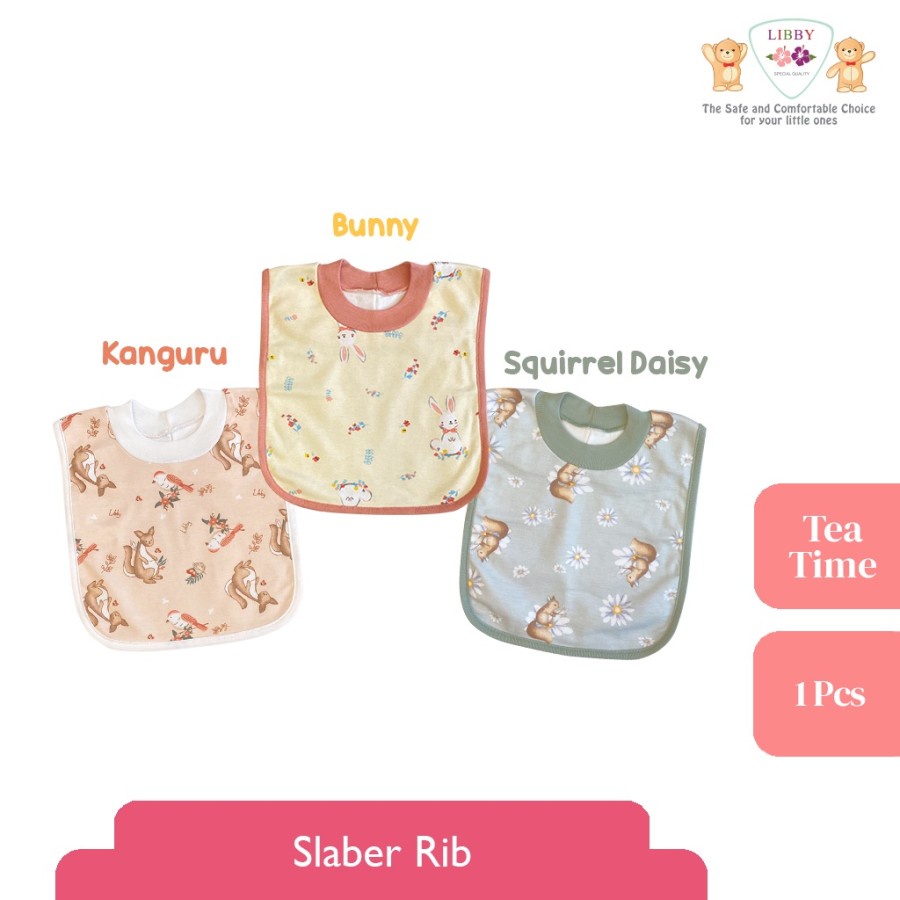 Slaber Libby Bahan Spesial Cotton Rib/Celemek makan bayi/libby baby Tree House