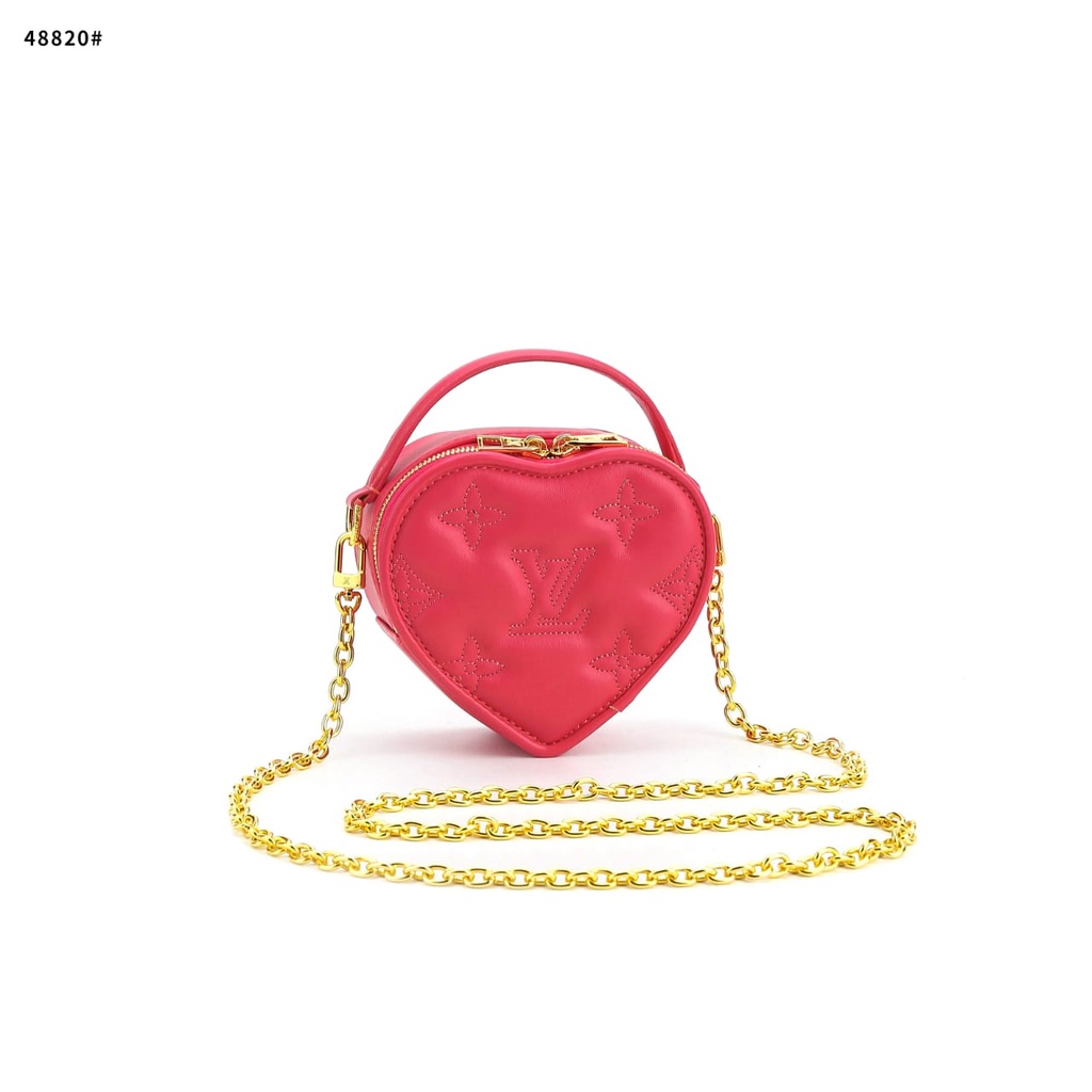 BAG Pop My Heart Pouch Leather Bag's Gold Hardware 48820