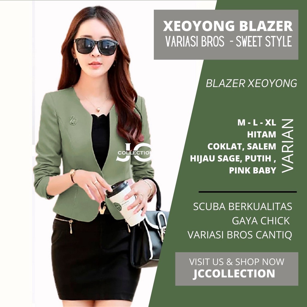 Blazer Kerja Wanita Korea Big Size / Blazer Oversize Wanita Outer Kerja Kantor Wanita Jumbo Seoyung - JCCollections