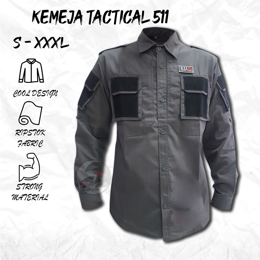 COD&quot;BIG SIZE&quot;Kemeja Tactical 511 Tangan Panjang/Kemeja Tactical/Kemeja Lapangan | Polisi | Army | Ripstop Tornado | PDL