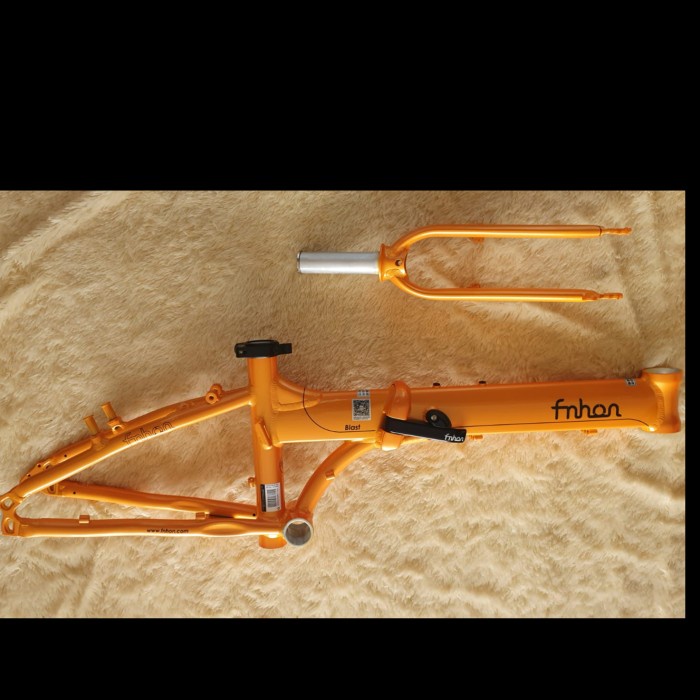 Frame Fork plus Handlepost Fnhon Blast V Brake 20 22 inch Orange oren