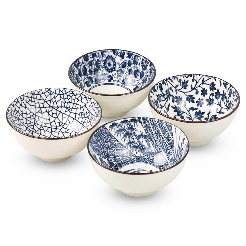 Mangkuk Keramik Bowl Japanese Style 4 PCS - TY-750 - White