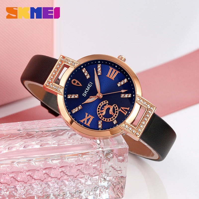 SKMEI 1977 Jam Tangan Wanita Analog Tali Kulit WATCHKITE WKOS