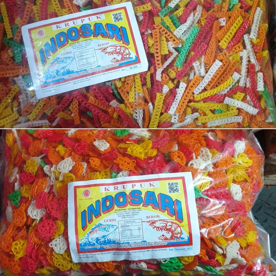

STAR [Bal] Kerupuk Krupuk Indosari Kepang warna / Mawar Warna 5 kg - KEPNUS / MNUS / KNUS