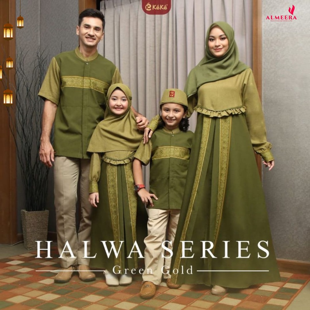 ( Sarimbit Keke Halwa Series Green Gold ) Gamis Dewasa Keke GDSR H 2117 KDSR H 2117 GMSR H 2117 KPSR