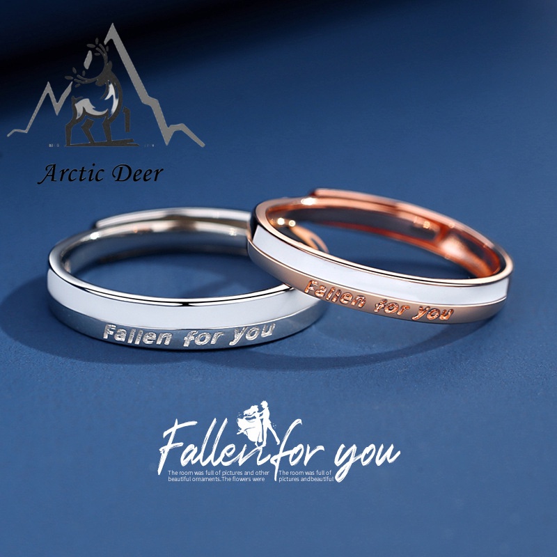 Cincin couple Sterling silver S925-fallen for you cincin Pasangan cincin fashion  perak asli S925 Original Arctic Deer