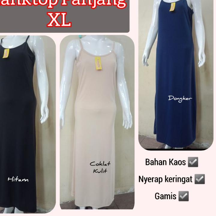 Tank Top Panjang Daster Gamis Wanita | Dalaman Gamis Panjang | Kaos Dalam Gamis Ukuran XL