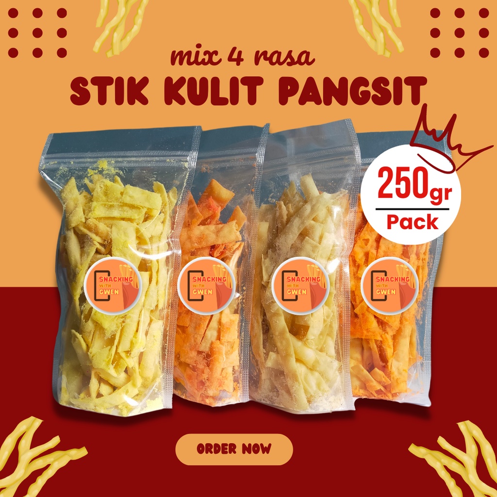 

Stik Kulit Pangsit rasa Mix 4 Rasa 250gr/pack