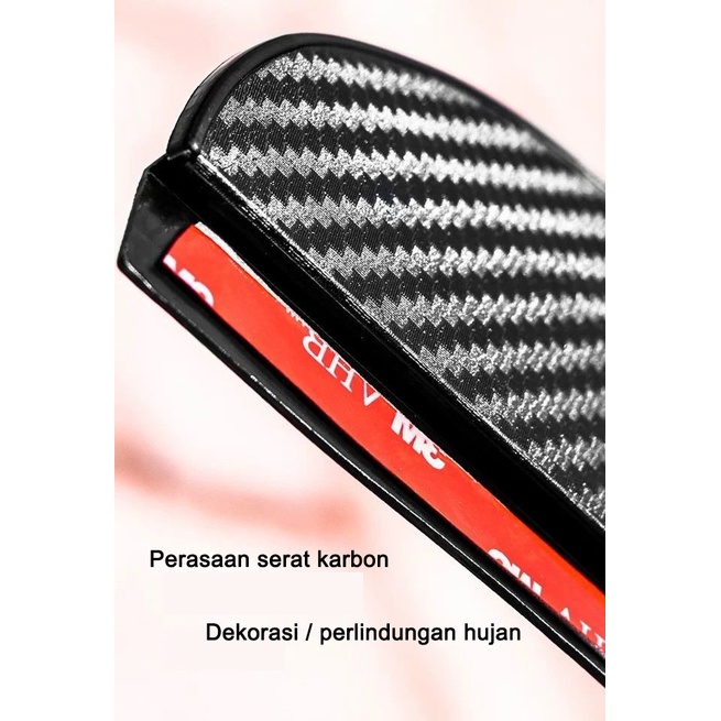 [OTTO]2Pcs/Set pelindung kaca spion mobil dari hujan Bahan PVC Carbon Talang Air Spion Mobil Emblem Untuk Toyota