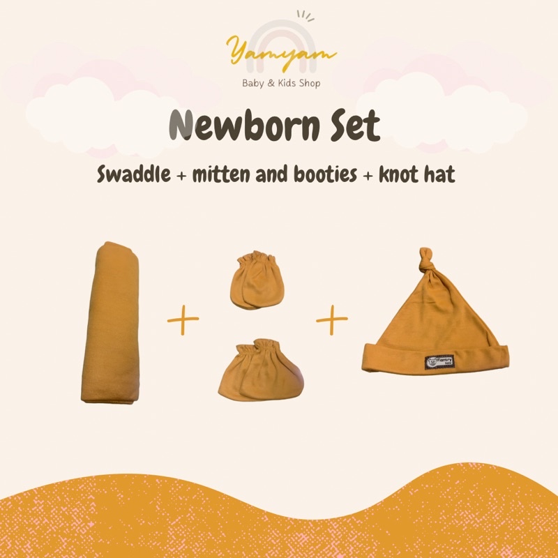 newborn set bedong set newborn paket bayi baru lahir package swaddle mitten booties knot hat bedong sarung tangan kaki sartaki stk topi bayi bolo bolo chiyoko diti baby