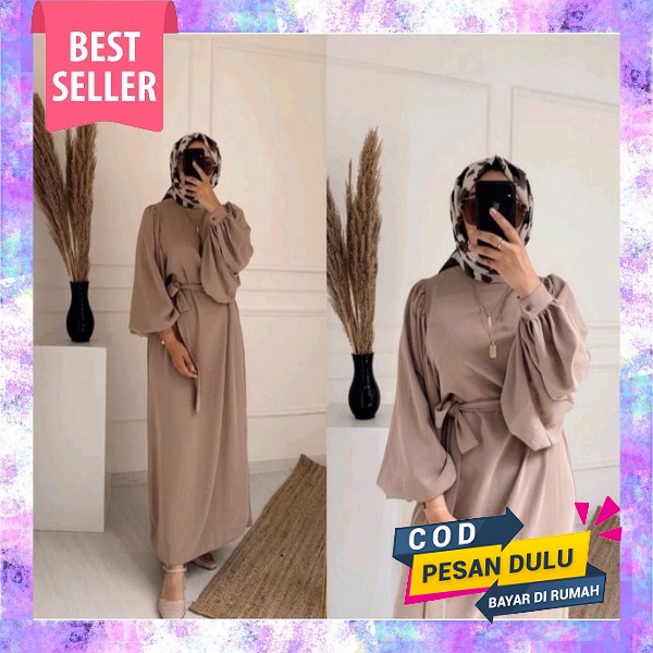 Shabiyan.Id 391 Gamis Remaja Perempuan Moscrepe Premium Polos Gamis Wanita Dewasa Bahan Adem Baju Ga