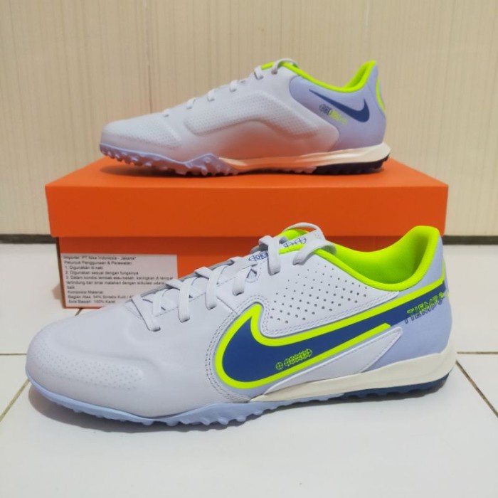 {MentariStore} SEPATU FUTSAL NIKE TIEMPO LEGEND 9 ACADEMY TURF FOOTBALL GREY Berkualitas