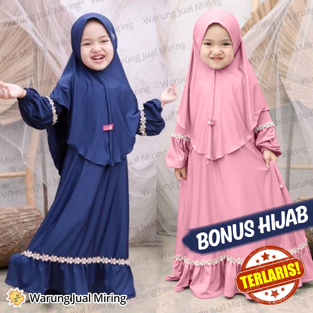 Dress Anak & Hijab VELITA 1-12 Tahun Balita Remaja Tanggung Bayi Baby Cewe Cewek Kids Junior Kecil P