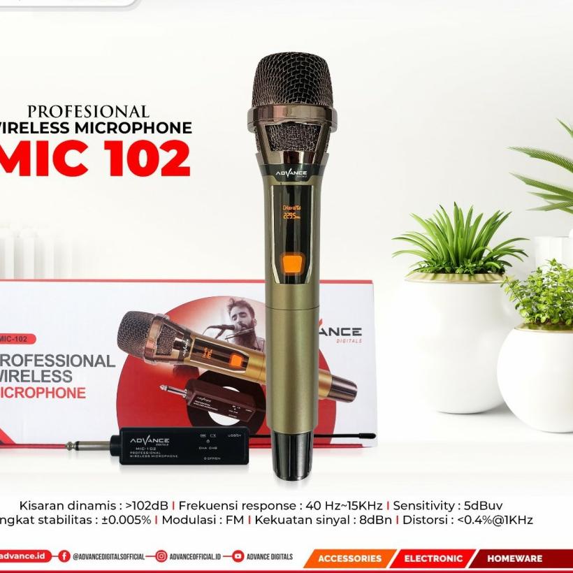 ♪ TERLARISSS  Profesional Microphone Wireless Advance Mic-102 ~ CANTER STORE ( COD ) ○
