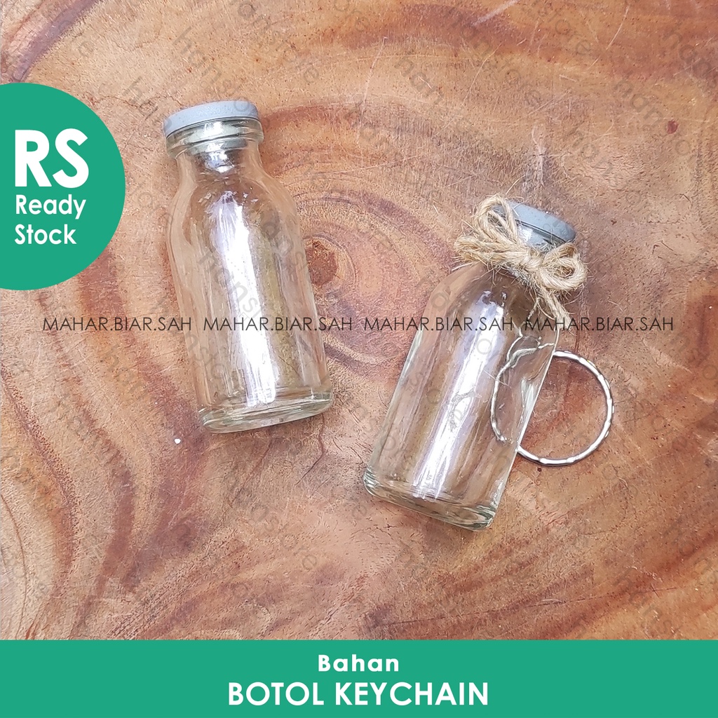 RS Botol Kaca Vial 15ml Tutup Karet / Gantungan Kunci / Keychain / Gantungan Kunci / Souvenir / DIY