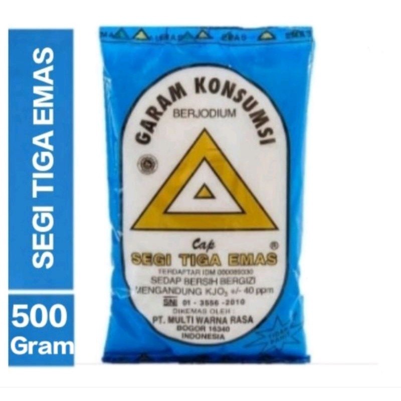 Garam cap Segitiga Emas 500gr Garam Beryodium