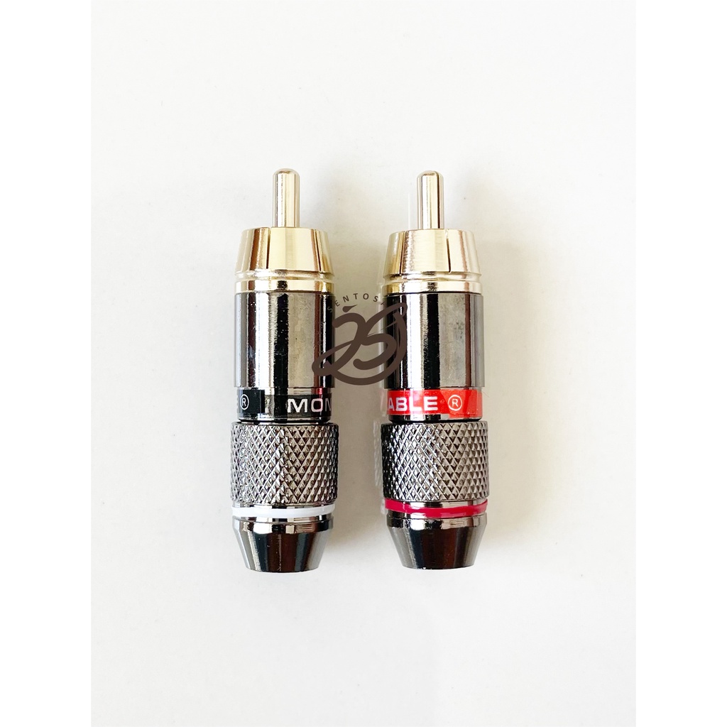 JACK RCA MONSTER (1SET) SEPASANG (MERAH-HITAM) JACK RCA MALE MONSTER METAL JACK AUDIO RCA BESI METAL